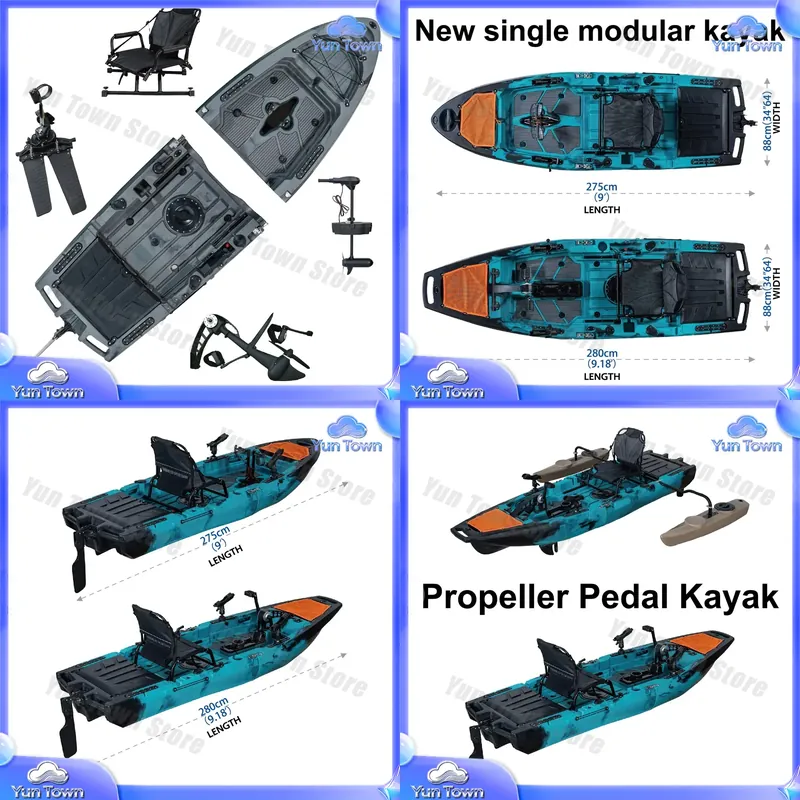 Fishing Kayak Sit In - Kayak modulaire 9,5 pieds, kayak de