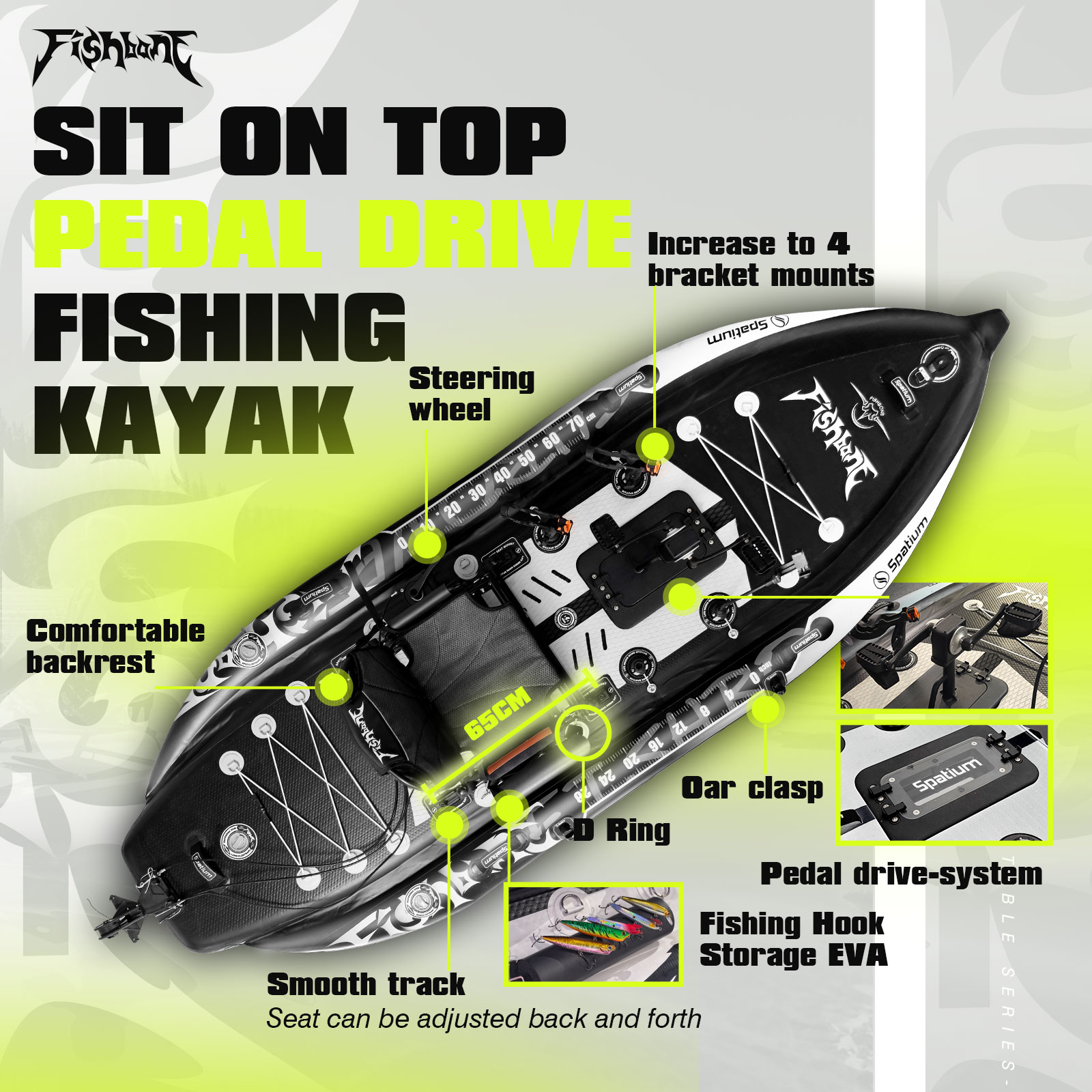 Kayak de pêche Spatium à pédal - Fishing Kayak Pedal Drive avis et prix